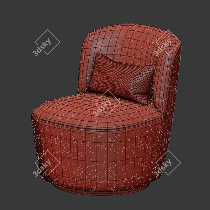 Sophisticated Swivel Chair in Bouclé 3D model image 6