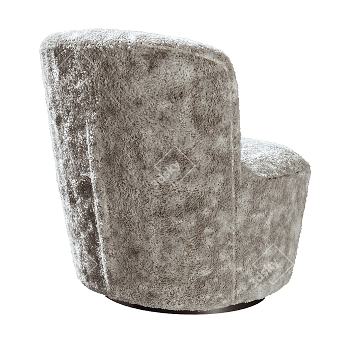 Sophisticated Swivel Chair in Bouclé 3D model image 1