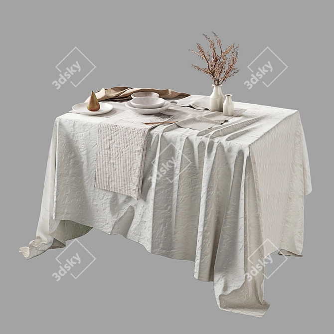 Elegant Table Linen Sets by Hale Mercantile 3D model image 2