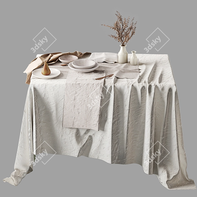 Elegant Table Linen Sets by Hale Mercantile 3D model image 5