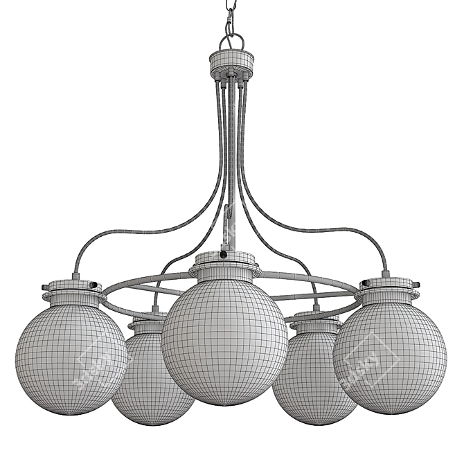 Orbital Elegance Chandelier 3D model image 2