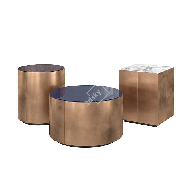 Modern Belt Low Tables 3D model image 1