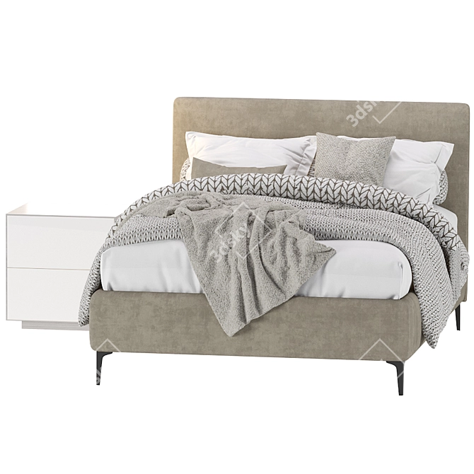 West Elm Andes Bed: Stylish and Sleek Furniture 3D model image 4