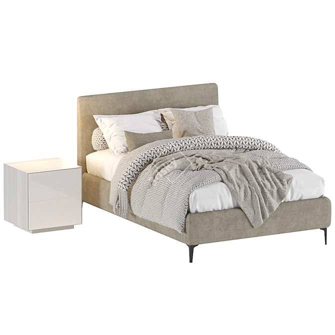 West Elm Andes Bed: Stylish and Sleek Furniture 3D model image 6