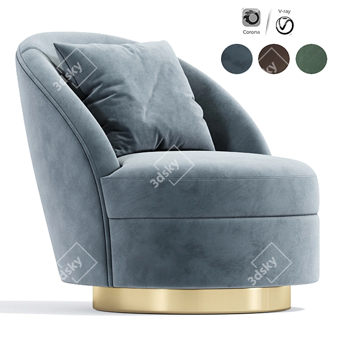 Axel Swivel Armchair: Stylish and Comfortable 3D model image 1