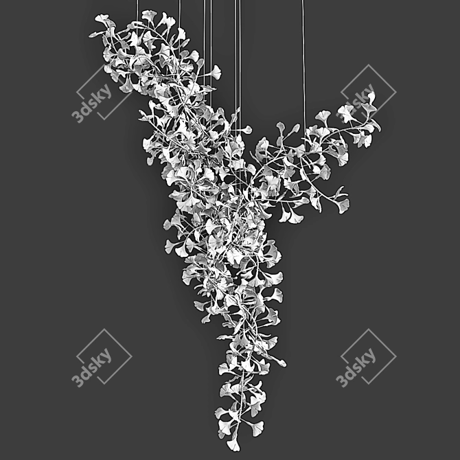 Gingko Style Chandelier: Sleek and Elegant 3D model image 4