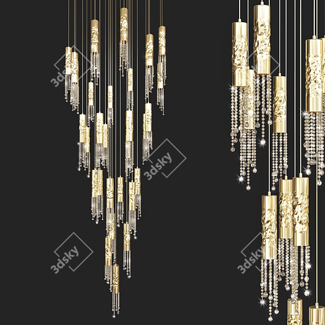 Sleek and Luxurious Ceiling Light 3D model image 1