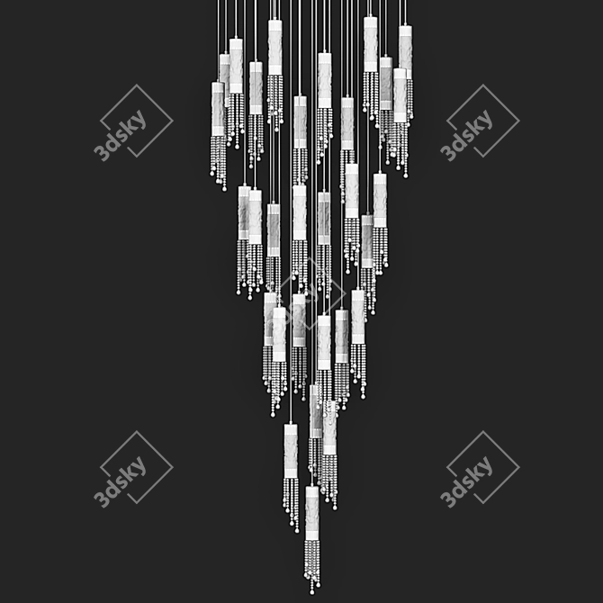 Sleek and Luxurious Ceiling Light 3D model image 3