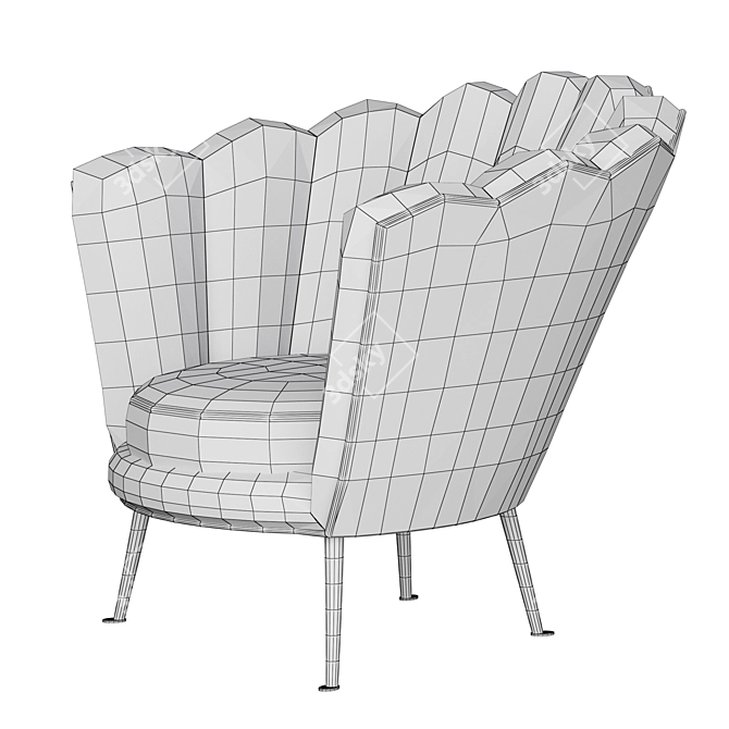 Elegant Perla Armchair 3D model image 6