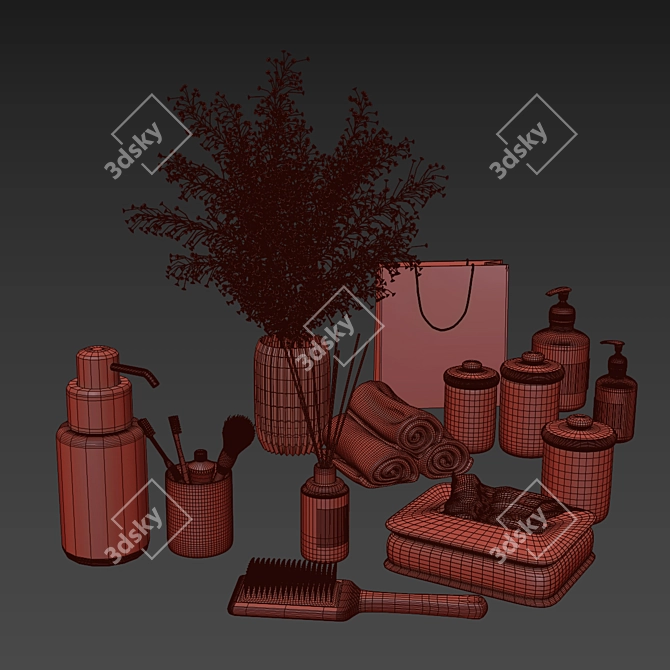 Modern Bathroom Accessories Set 3D model image 6