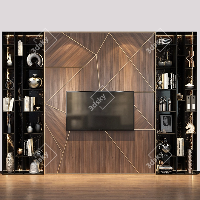 Modern TV Shelf: Enhance Your Living Space 3D model image 1