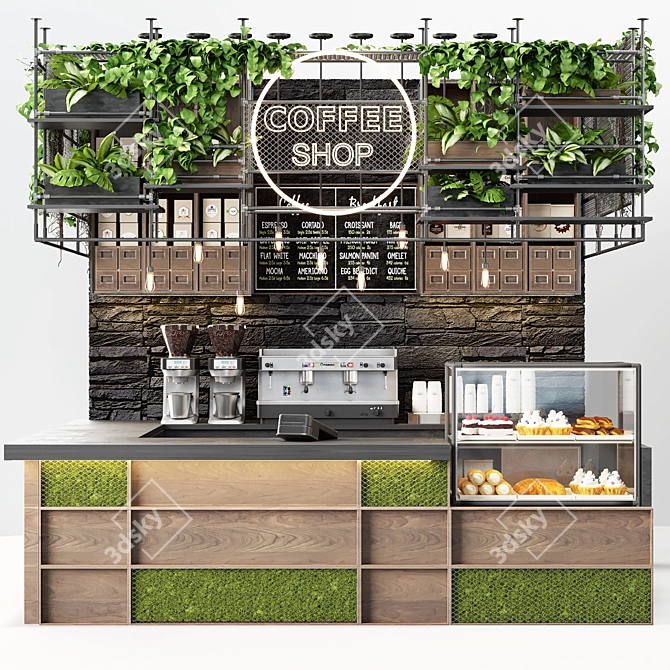 Cafe Oasis: Complete Coffee Bar 3D model image 1