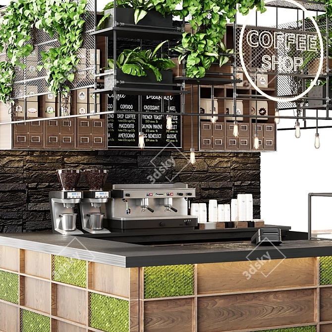 Cafe Oasis: Complete Coffee Bar 3D model image 2