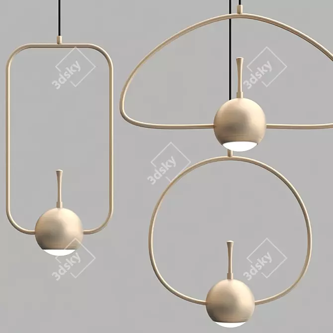 Scandi LED Hanging Lamp 3D model image 3