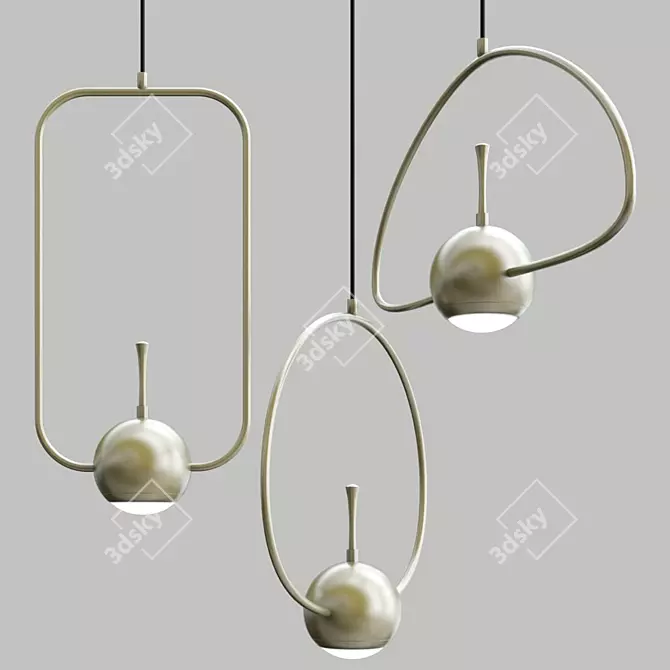 Scandi LED Hanging Lamp 3D model image 4