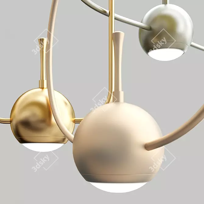 Scandi LED Hanging Lamp 3D model image 5