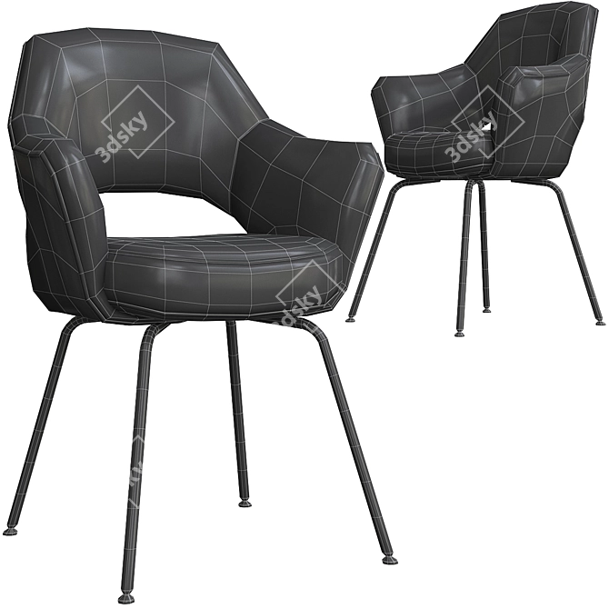 Sleek Saarinen Chair: 70s Knoll Design 3D model image 4