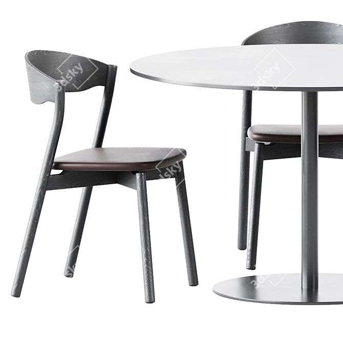 Elegant Sol D1200 Table & Tube Chair 3D model image 3