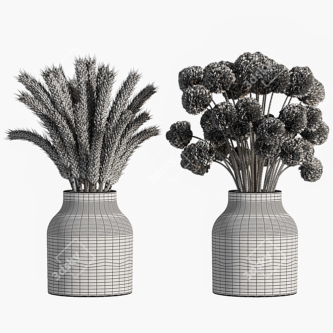 Bountiful Blooms - Plants Bouquet Vase 3D model image 4