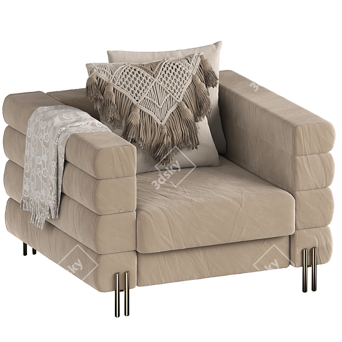 Luxury EICHHOLTZ York Boucle Armchair 3D model image 1