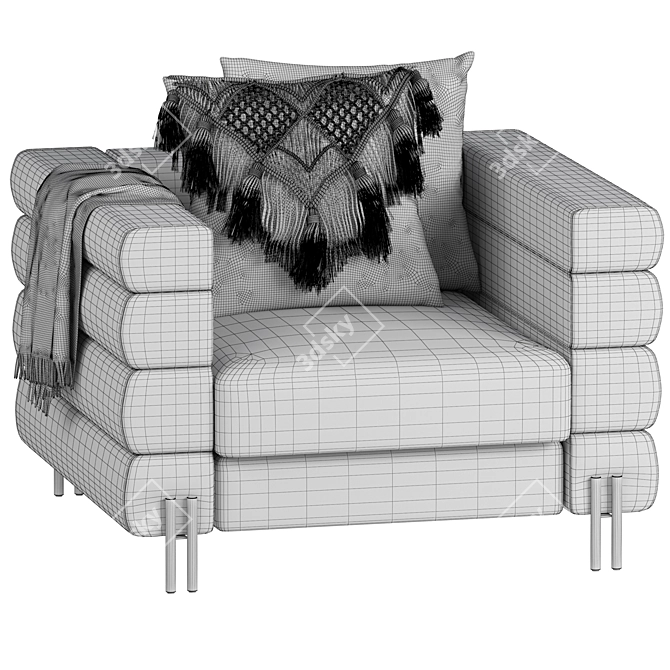 Luxury EICHHOLTZ York Boucle Armchair 3D model image 7