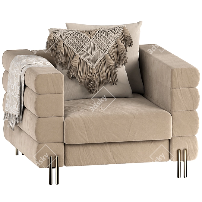 Luxury EICHHOLTZ York Boucle Armchair 3D model image 11