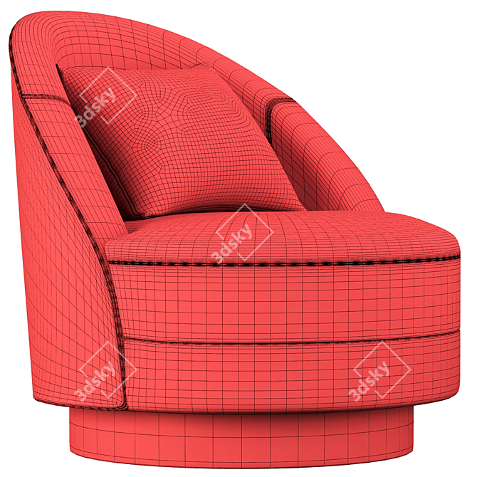 Swivel Axel Armchair: Contemporary Design, Ultimate Comfort 3D model image 3