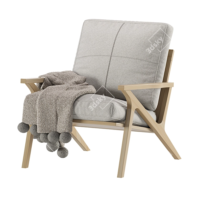 Velvet Modern Armchair: Stylish Comfort for Your Home 3D model image 5