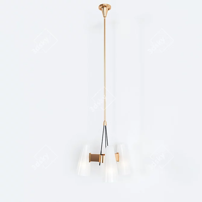 Elegant Montfaucon Pendant Light 3D model image 3