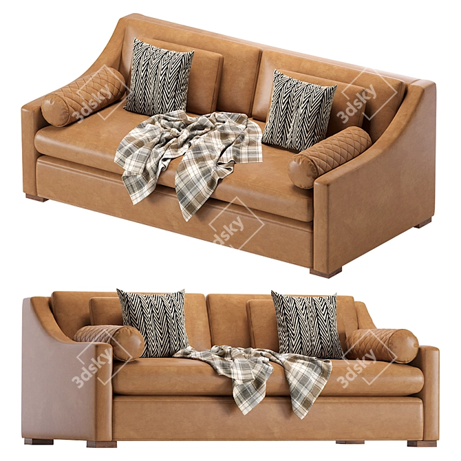 Luxe Leather Sofa: Elegant & Timeless 3D model image 1