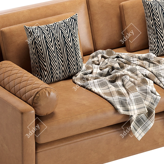 Luxe Leather Sofa: Elegant & Timeless 3D model image 2