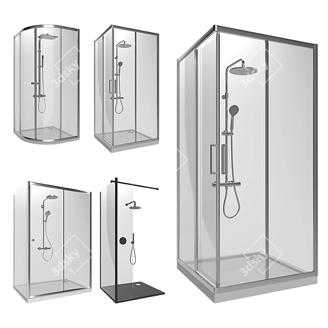 Omnires Shower Enclosures Set 3D model image 1