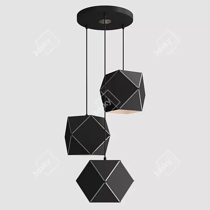 Modern NGon Pendant Light 3D model image 2