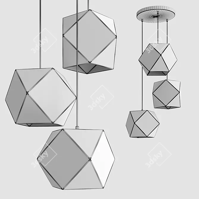 Modern NGon Pendant Light 3D model image 3