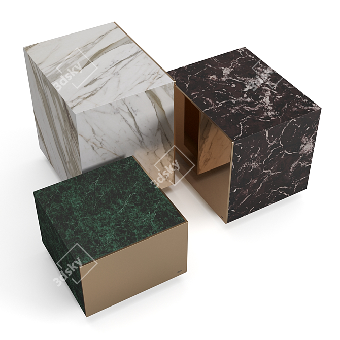 Fendi Prisme Marble Coffee Tables 3D model image 6