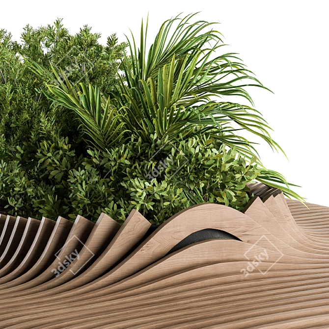 Urban Greenery Bench Set 3D model image 2