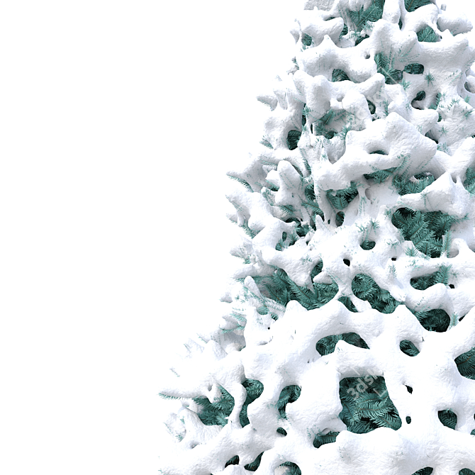 Snowy Fir Tree 3D Model 3D model image 2