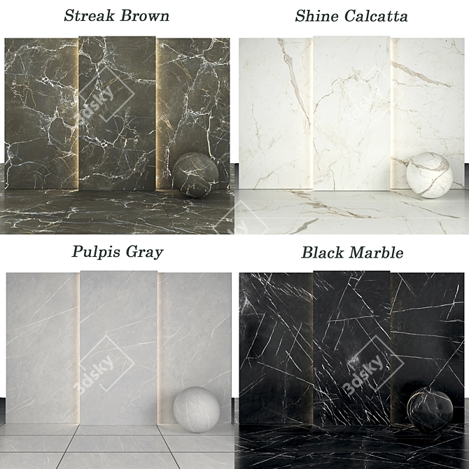 Marble Collection: Diverse & Elegant 3D model image 3