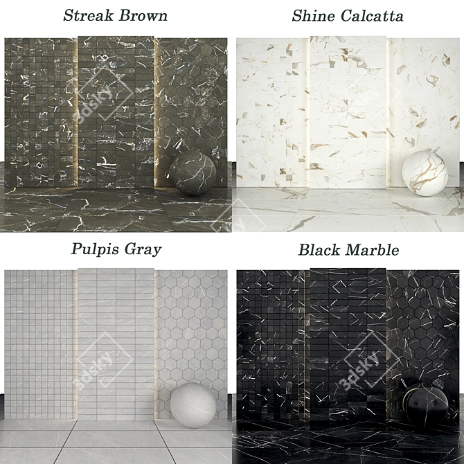 Marble Collection: Diverse & Elegant 3D model image 4