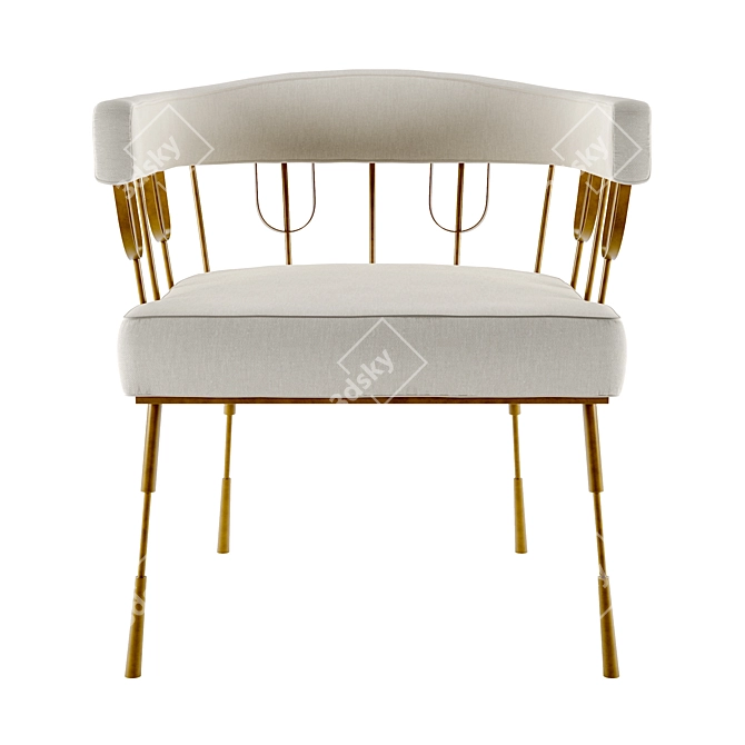 Modern Velvet Accent Chair 3D model image 4