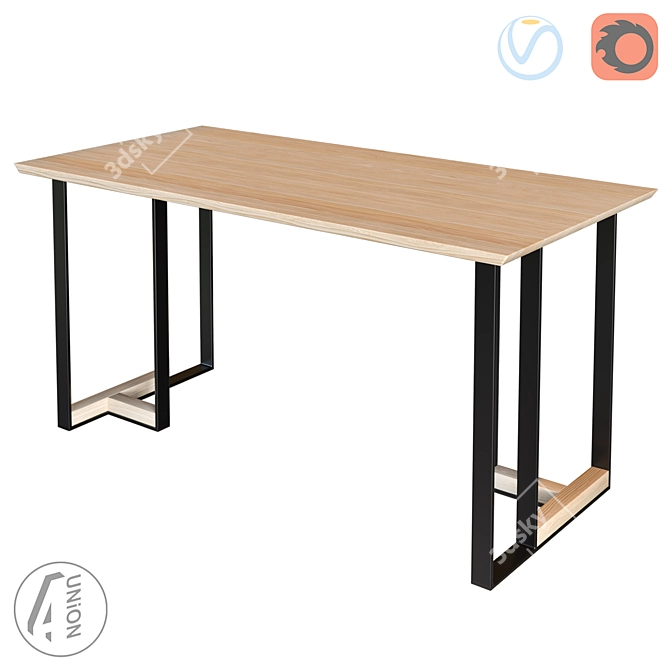 Wood-tion Table - Sleek and Functional 3D model image 1