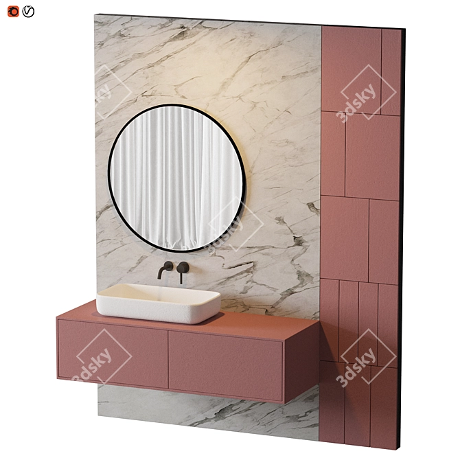 Modern Stiz Bathroom Design 3D model image 1