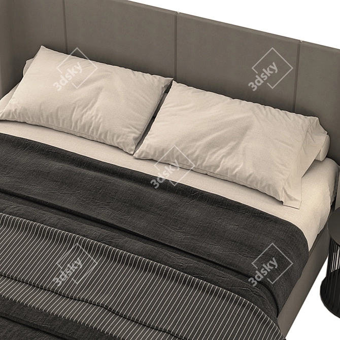 Rh Lawson Gray Bed: Sleek and Stylish Orthopedic Comfort. 3D model image 3