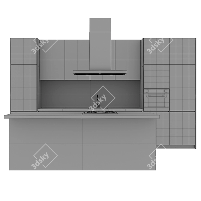 Sleek ALEA Kitchen Collection 3D model image 5