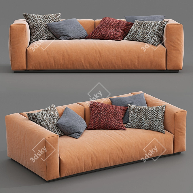 Flexform Lario Sofa: Contemporary Comfort 3D model image 3