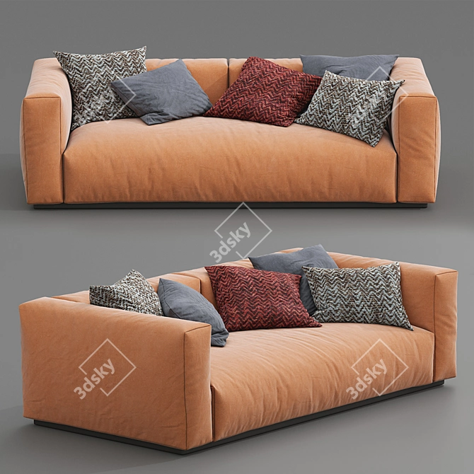 Flexform Lario Sofa: Contemporary Comfort 3D model image 5