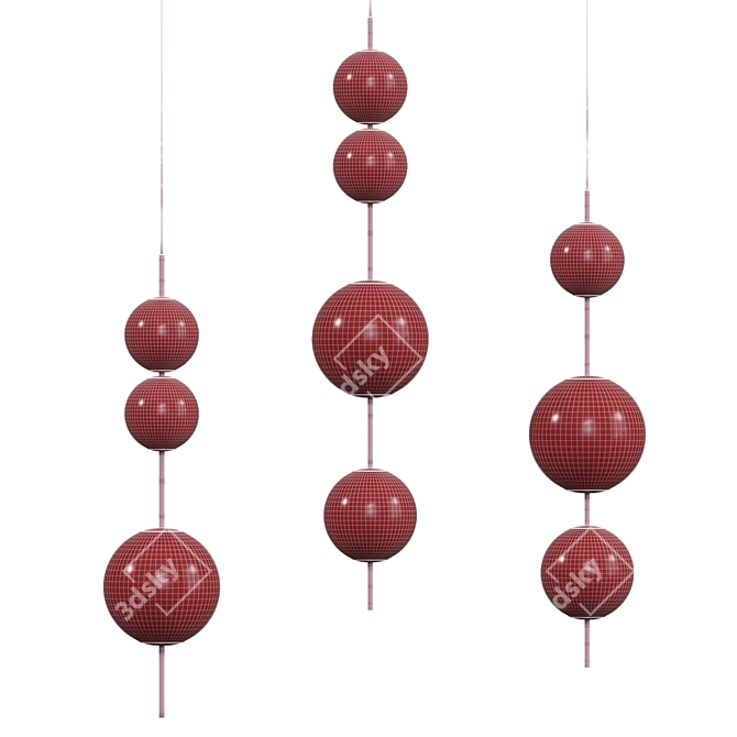 Chic Pendant Light: BEADS 3D model image 3