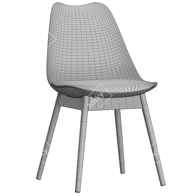 Thelma Oak Dining Chairs: Elegant and Comfortable 3D model image 3