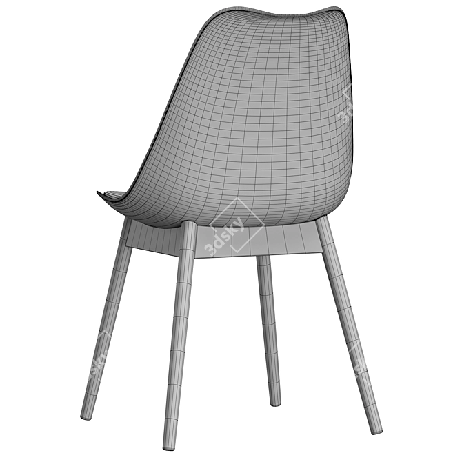 Thelma Oak Dining Chairs: Elegant and Comfortable 3D model image 4