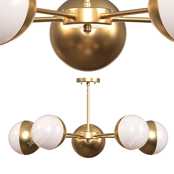 Designer Ball Ceiling Light 3D model image 1